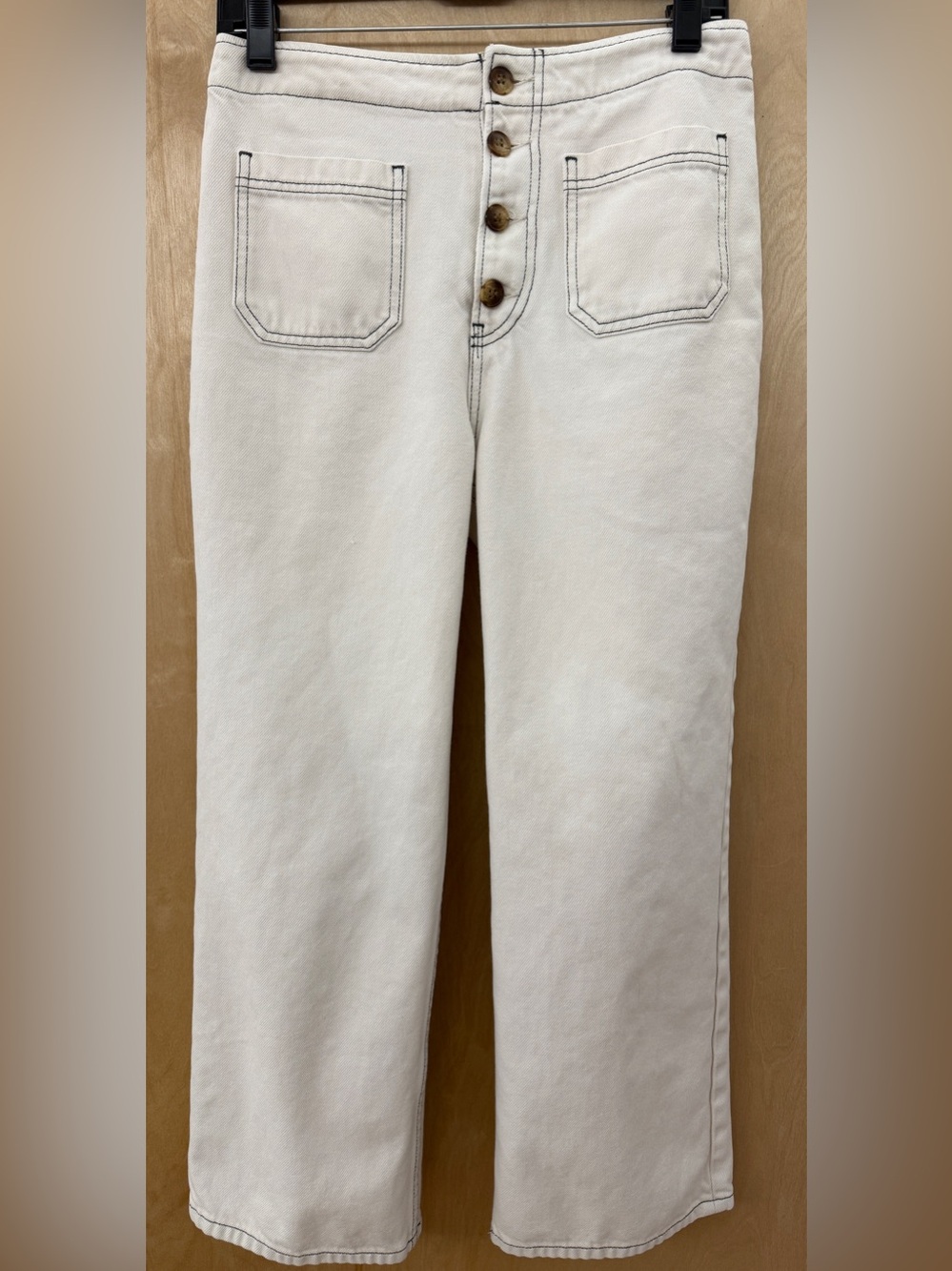 Reformation Eloise High Rise Wide Leg Jeans in Ivory - Size 28 - Picture 7 of 17